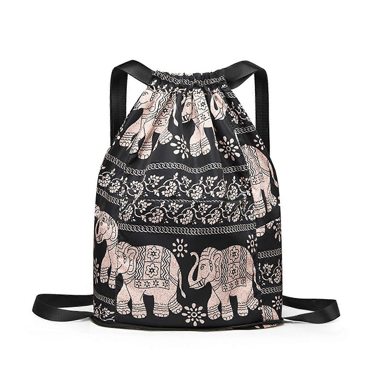 Waterproof Foldable Drawstring Backpack Abrasion-resistant Multi-pocket Durable Versatile Travel Bag