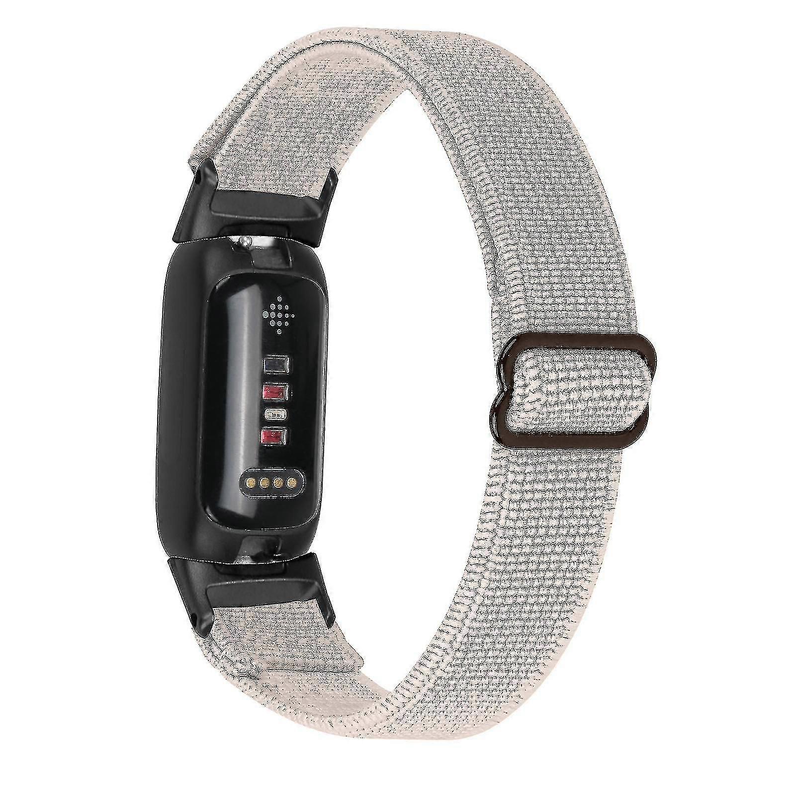 For Fitbit Inspire 3 Elastic Nylon Braided Watch Band Solo Loop Replacement Strap With Black Connector - Dark Green