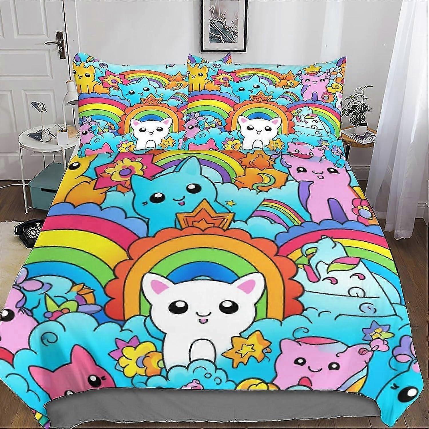 J3774 Lençóis Bonito Coelho Conjunto de Capa de Edredom 3D Conjunto de Cama Microfibra Capa de Edredom com Fronhas, Zíper, Capa de Colcha Leve e Macia 3 Peças