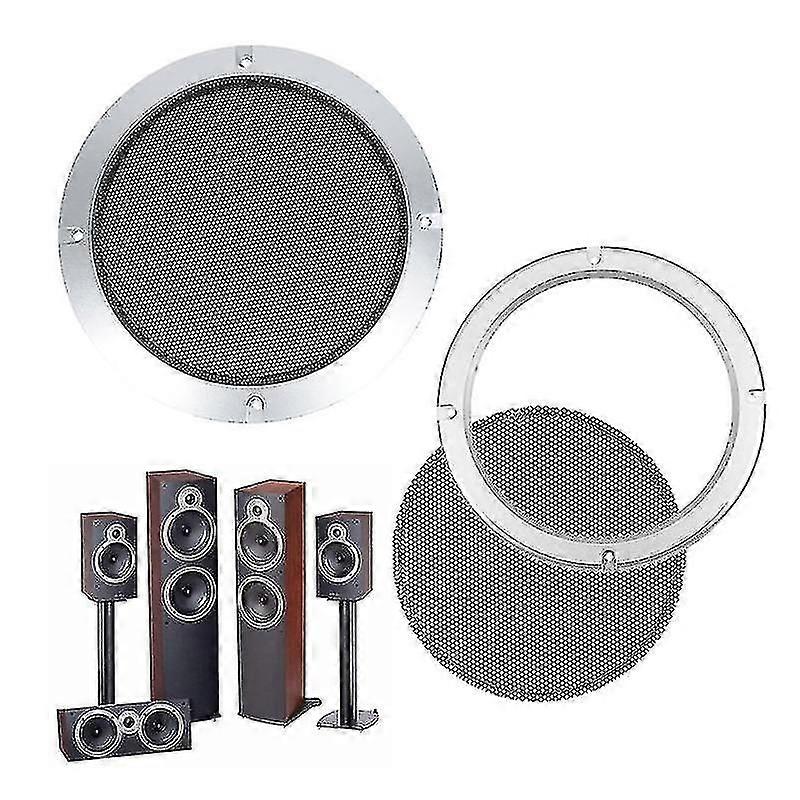 2pcs Speakers Cover 2/3/4/5/6.5/8/10 Inch Protective Mesh Plastic Frame Protective Grille Circle Speaker Accessori
