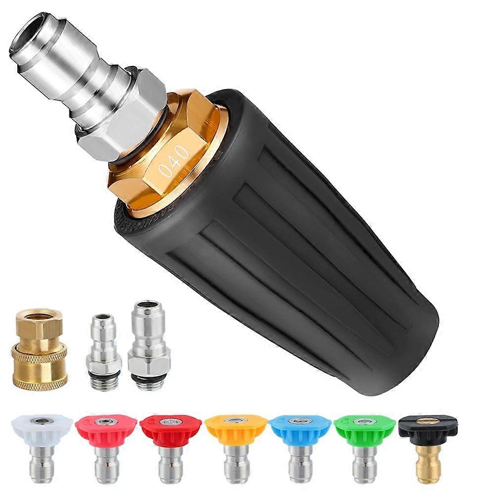 4000PSI Pressure Washer Tips Set - Efficient Turbo Nozzle Power Washer with 1/4In and 3/8In Quick Connect, 7 Nozzles