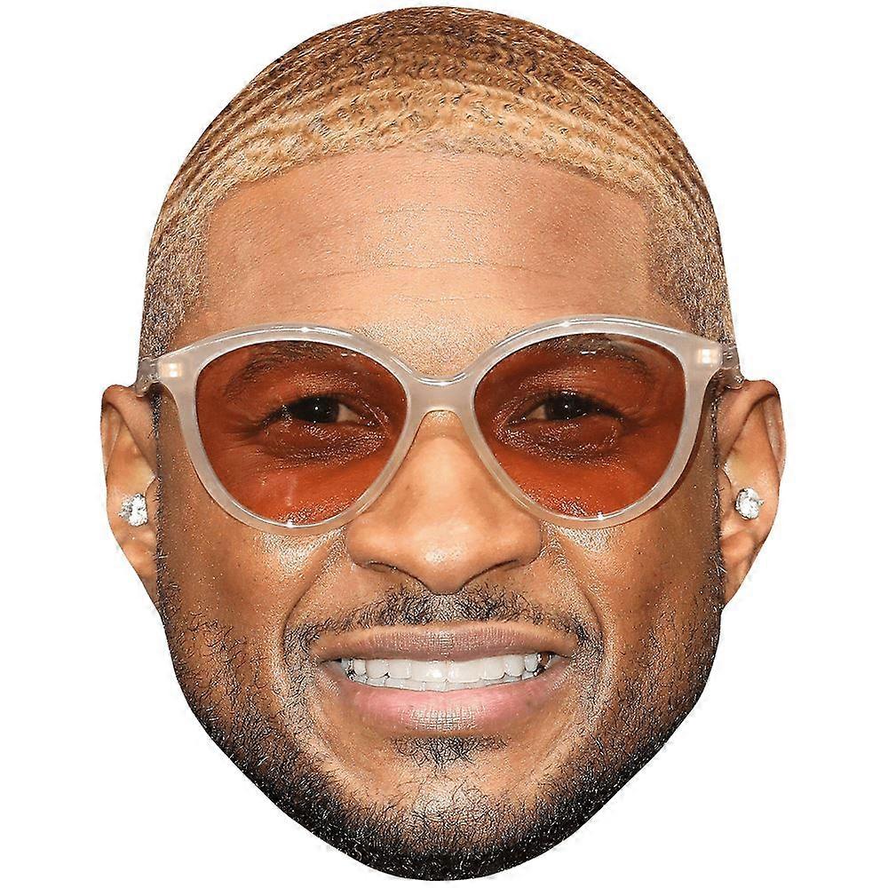 Usher (Glasses) Celebrity Mask, Flat Card Face