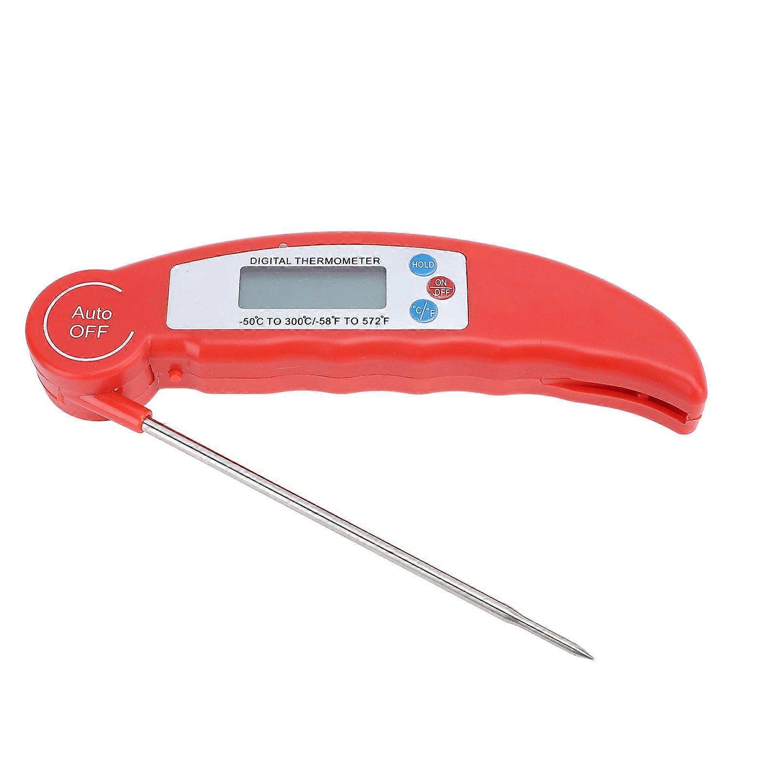 Meat Temperature Probe Digital Cordless Folding for BBQ Grill Food Cooking Kitchen Outdoor Supplies Red