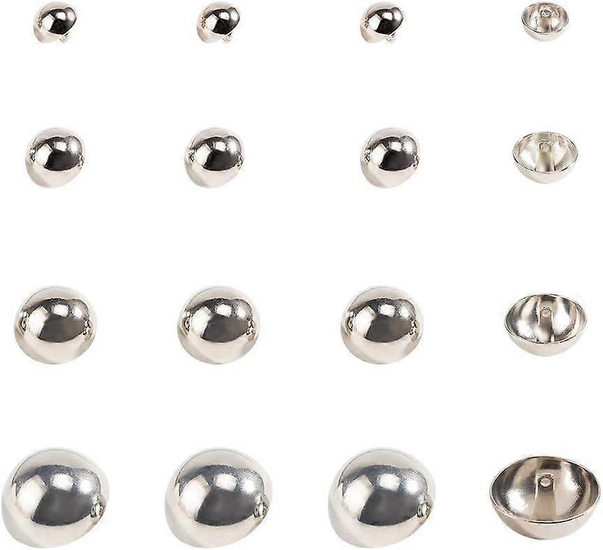 About 40 Pcs 1-Hole Alloy Sewing Shank Buttons 4 Assorted Sizes Half Round Shank Blazer Buttons Mushroom Domed Sport Woolen Coats Buttons for Sewing C