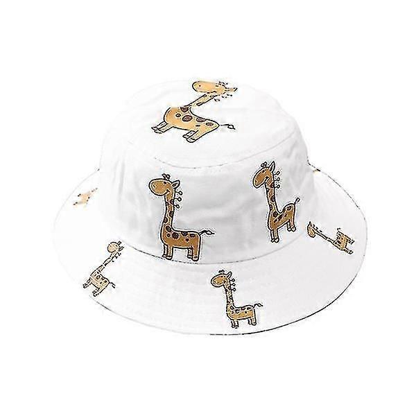 Baby Bucket Hat Giraffe Cotton Beach Hat Sunscreen Durable(1pcs,white