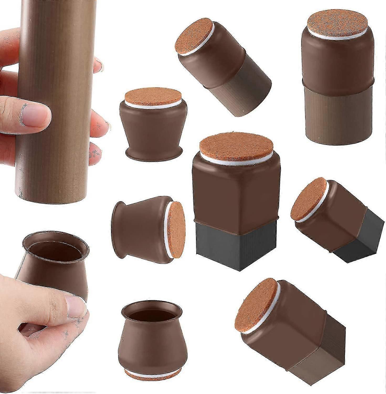 Silic Ch Leg Floor Protectors Felt 16 Pcs Fit 0.8" - 1.2"