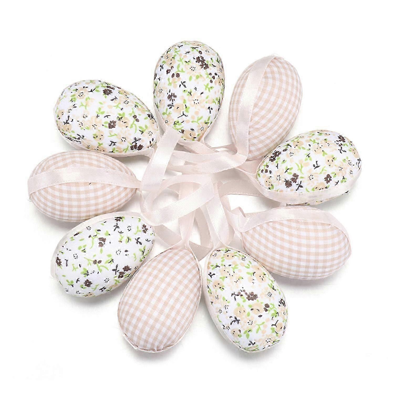 9Pcs/Pack Hanging Egg Decor Fine Workmanship Shatterproof Polystyrene Styrofoam Mini Happy Easter