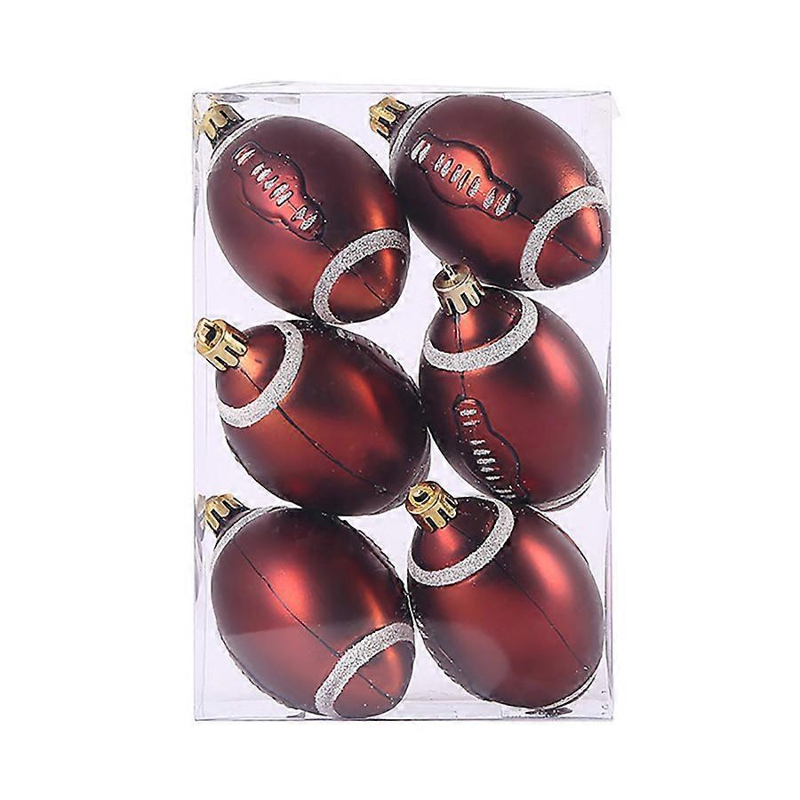 الحلي الاحتفالية - كرات الرجبي عيد الميلاد المطلية بالبلاستيك