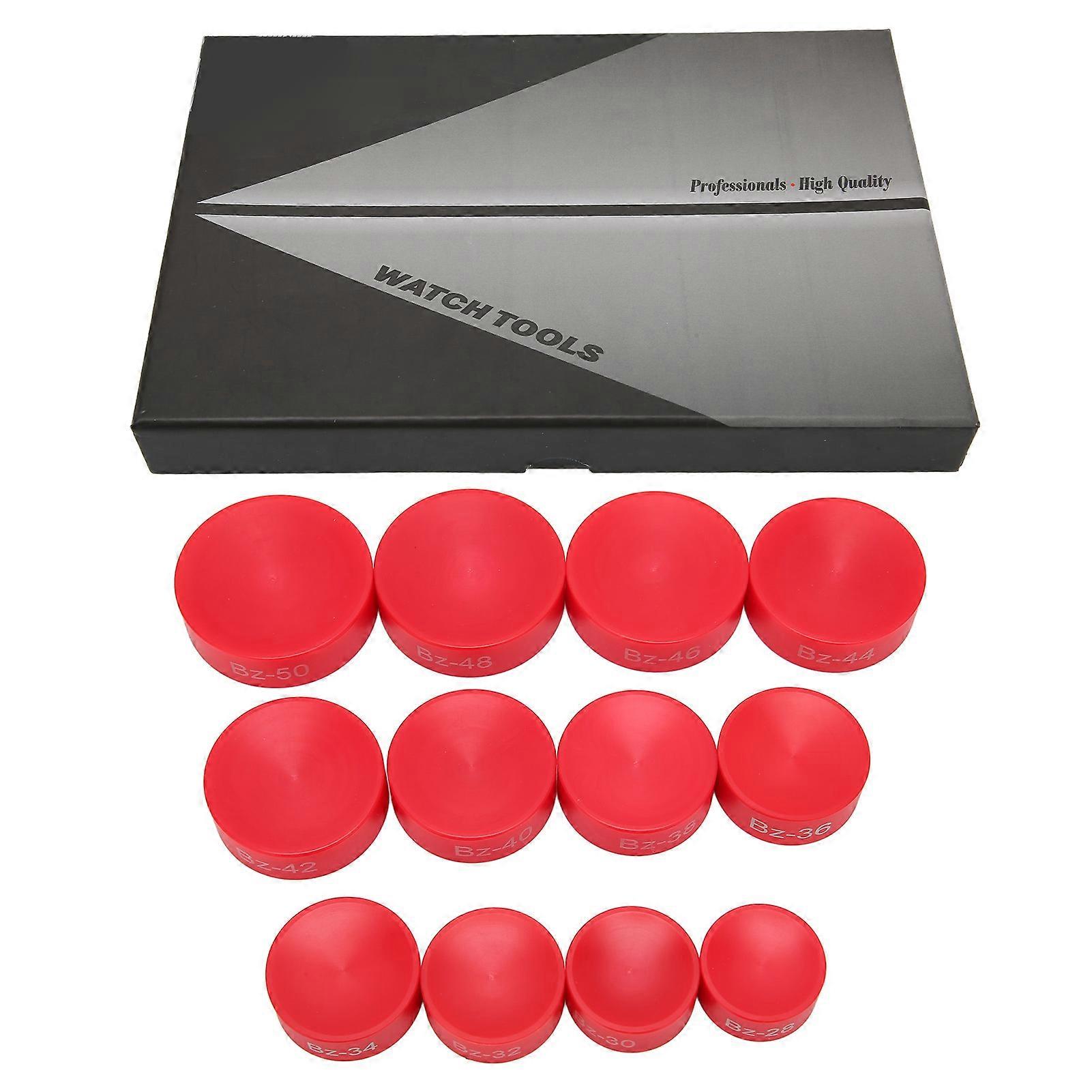 12Pcs Watch Cover Pressing Machine Dies Scratch Resistant Safe Red Watch Repair Capping Machine Dies