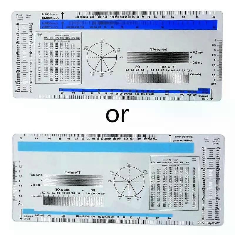 ECG Ruler ECG Student Pocket Reference Guide Electrocardiogram Ruler Cardiogram Transparent Soft Heart Rate Ruler