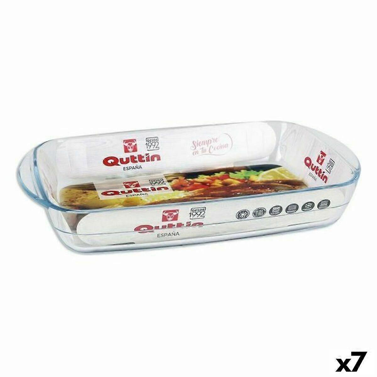 Backblech Quttin 65810 2,2 l Glas Rechteckig 32,5 x 20,2 x 5,2 cm (7 Stück)