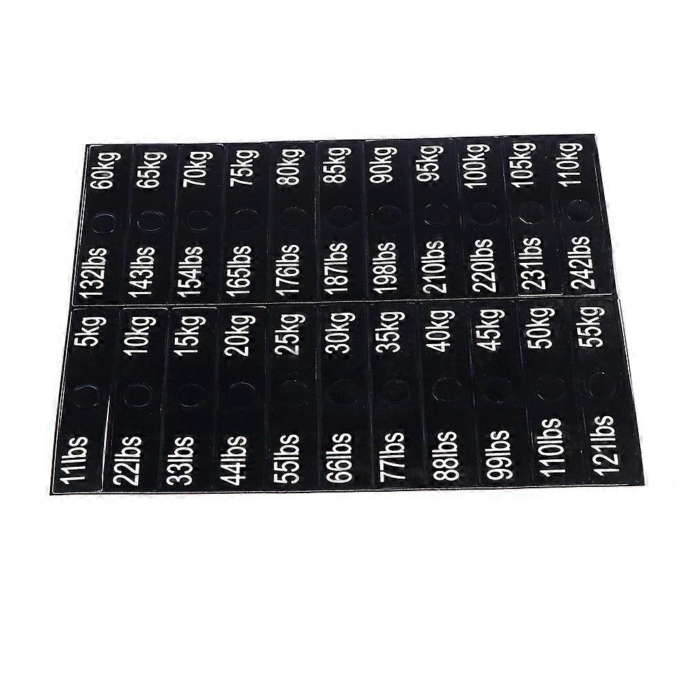 Etikett för viktning av instrument för gymutrustning