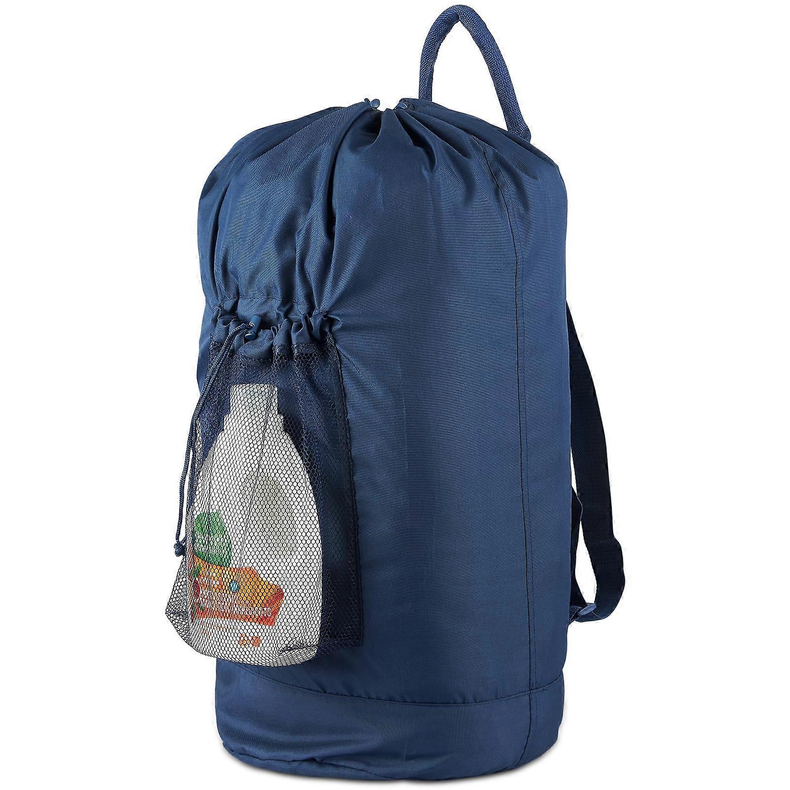 Laundry Bag Backpack with Detergent Holder and Adjustable Shoulder Straps - for College and Travel