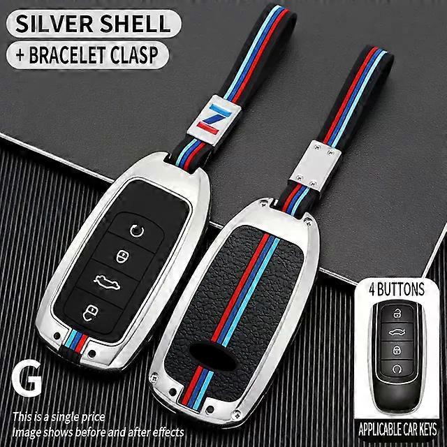 1x Zinc Alloy 4 Button Smart Car Key Case  For Chery Tiggo 8 Pro Tiggo 8plus New 5 plus 7pro Shell Bag Keychain Protector MXP
