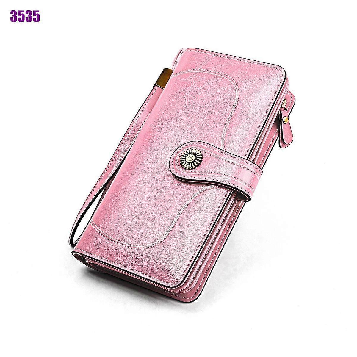 محفظة نسائية طويلة كبيرة مشمع بالزيت مخلب محفظة معصم منظمة محفظة -6