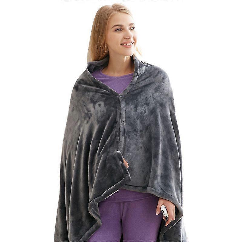 Upgraded Heated Electric Blanket Warm Shawl 3-speed temperature control Electric Heating Plush Throw Blanket USB Home Blankets.