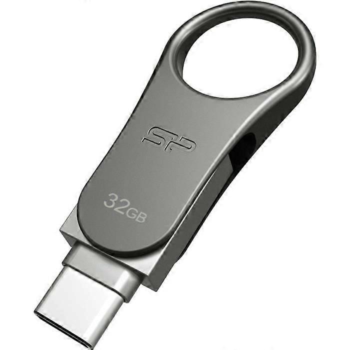 SILICON POWER C80 USB 3.0 Flash Drive - 32 GB - Ασημί