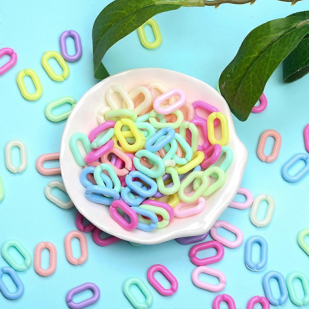 Assembled Parts Multicolor Beads DIY 14mm*9mm Twisted Jewelry Findings Accessories 100PCS Chains Acrylic beads