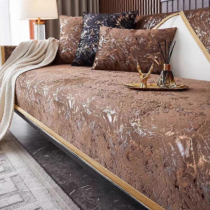 Luxury Simplicity Sofa Cushions Short Plush Bronzing Non-slip Sofa Towel Seat Couch Cover Living Room Decor Household Dust Mat