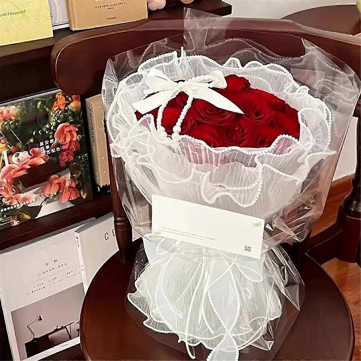 13.5 Yards Flower Wrapping Mesh Paper, Bouquet Floral Packaging Paper