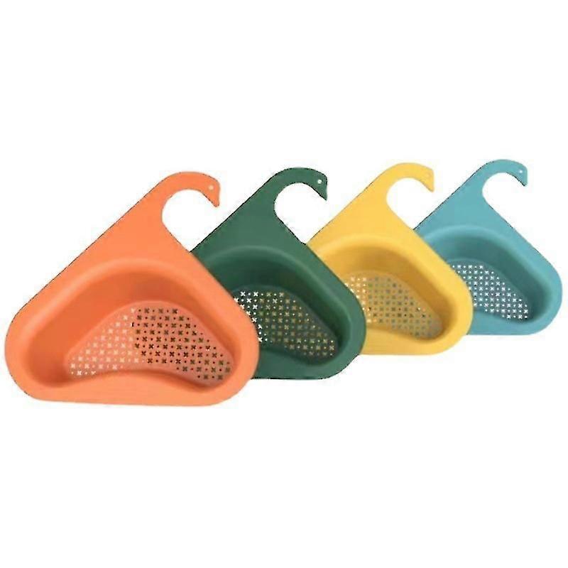 4 Pieces Triangle Sink Rack, Kitchen Drain Basket, Multi-Function Kitchen Drainer, Hanging Sink Filter Basket