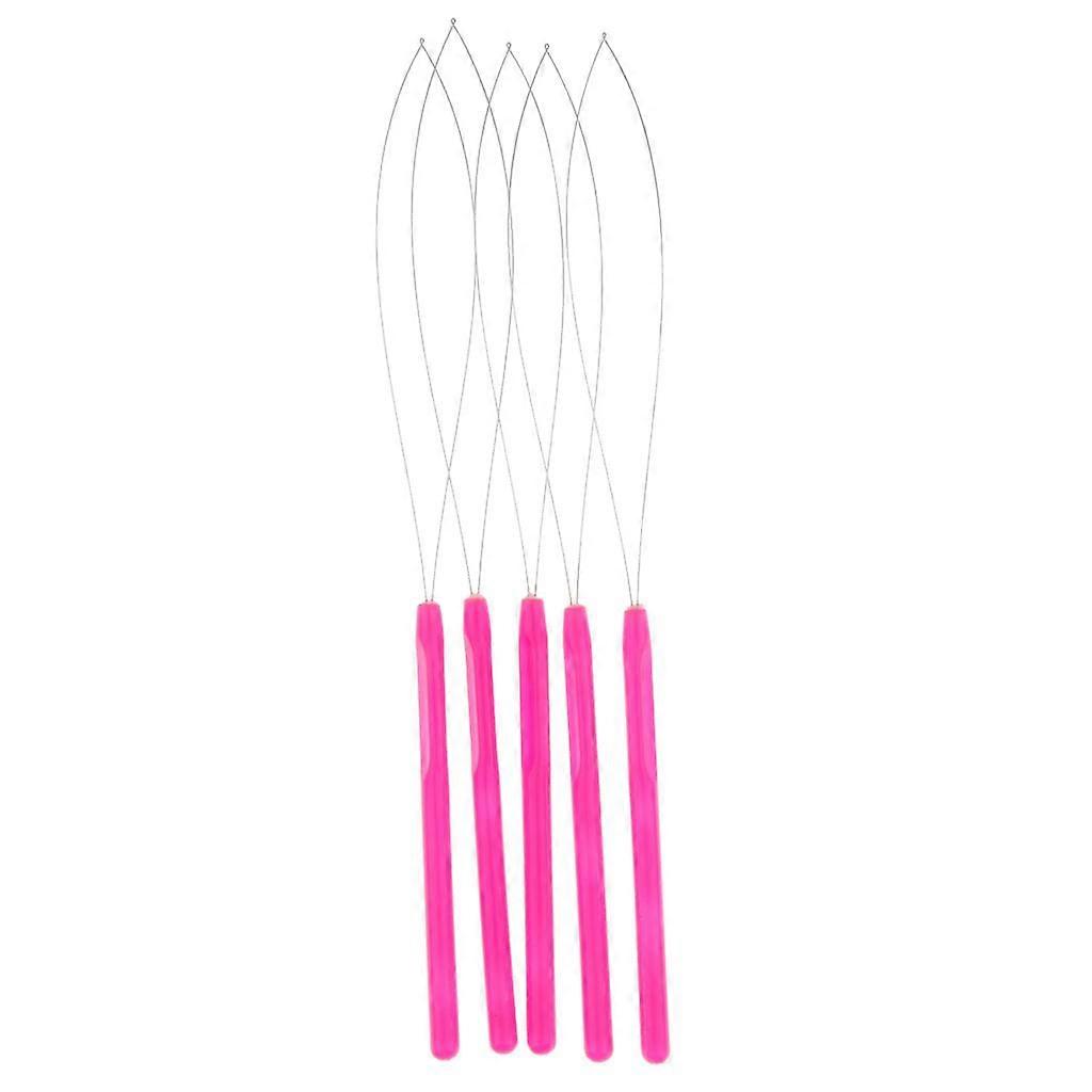 5pcs/set Hair Extensions Loop Threader Wire Pulling Hook Tool for Silicone Beads