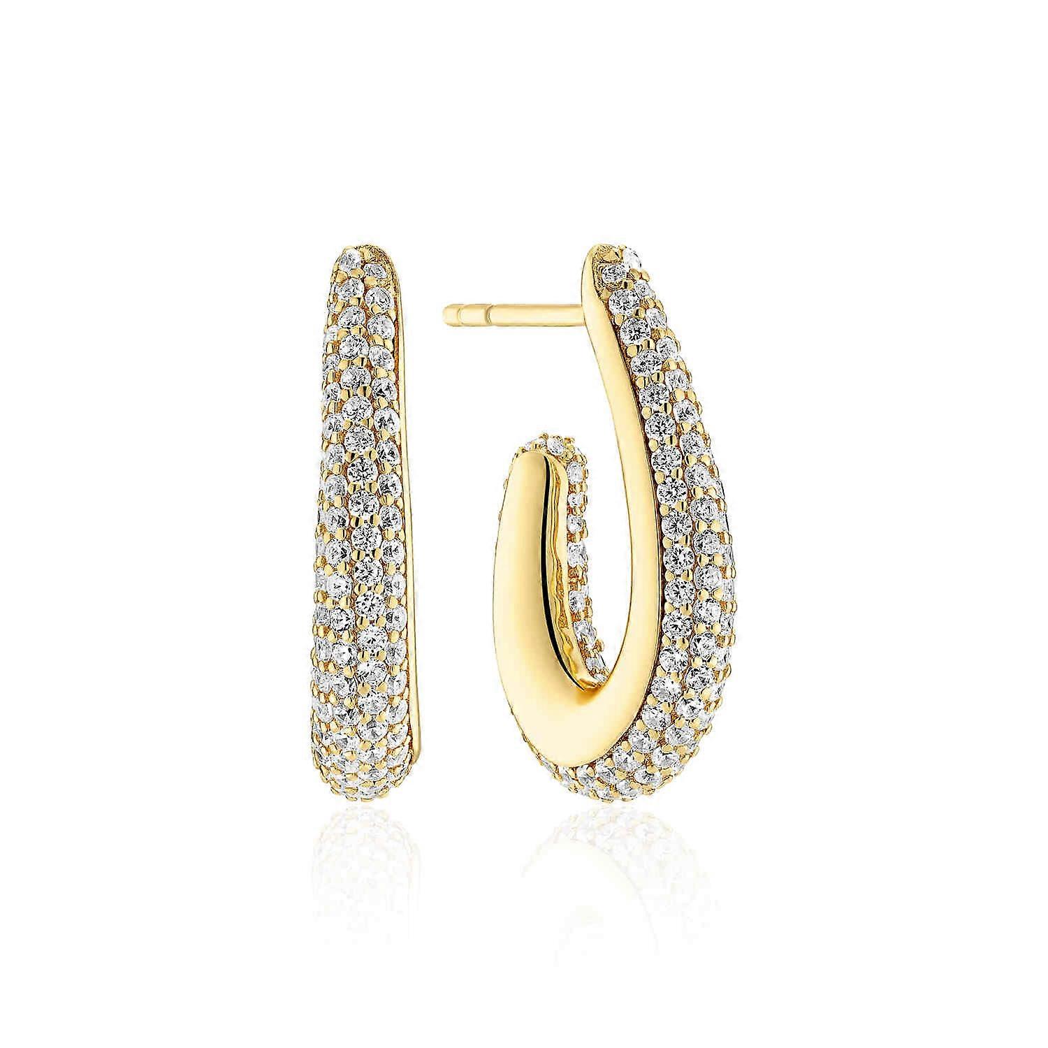 Gold Plated Goccia Parvus Earrings SJ-E2486-CZ-YG