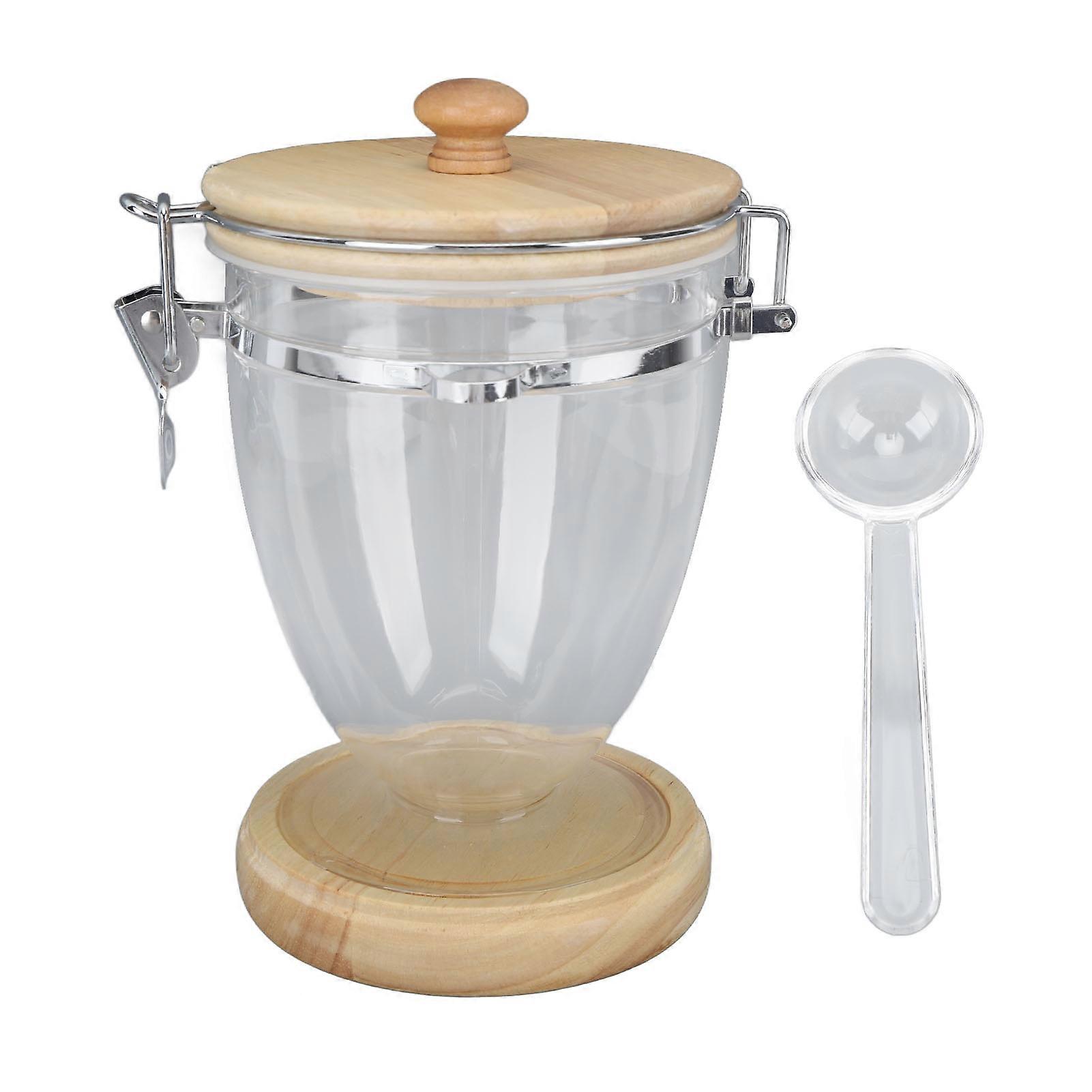 Bean Container Loose Leaf Tea Coffee Sugar Nuts Canister Clear Food Storage Jar with Airtight Lid