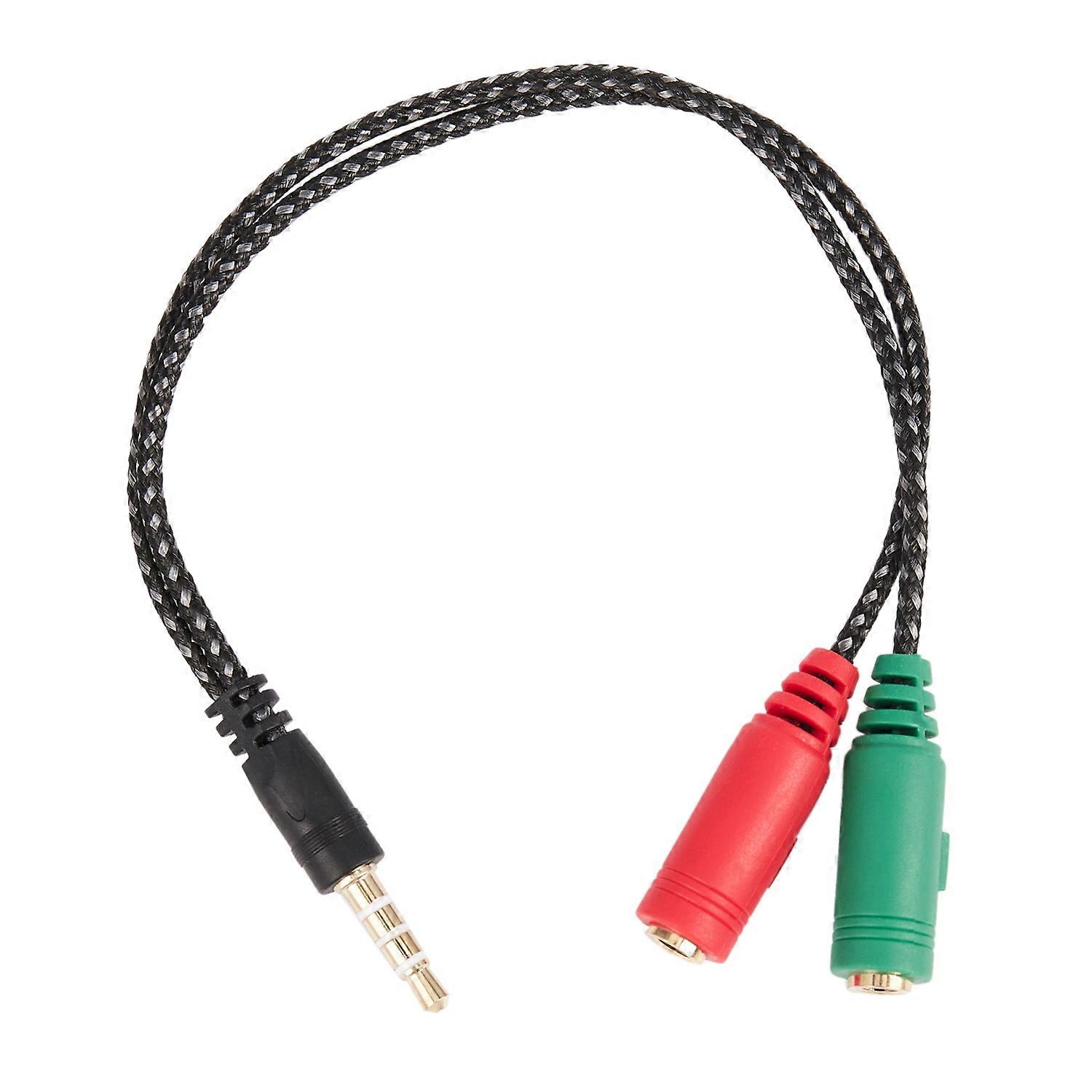 1 Pcs Cable Adapter 2 In 1 Splitter 4 Pole 3.5mm Audio Cable for PC