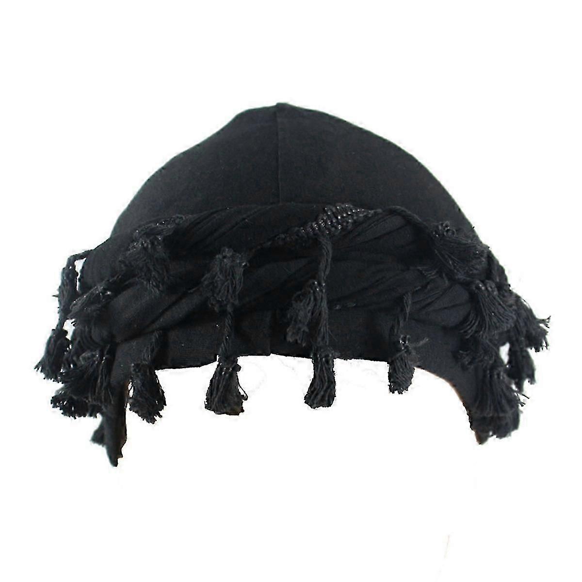 for Men Silk Satin Lined Cap Twist Head Wraps Elastic Pre-Tie
