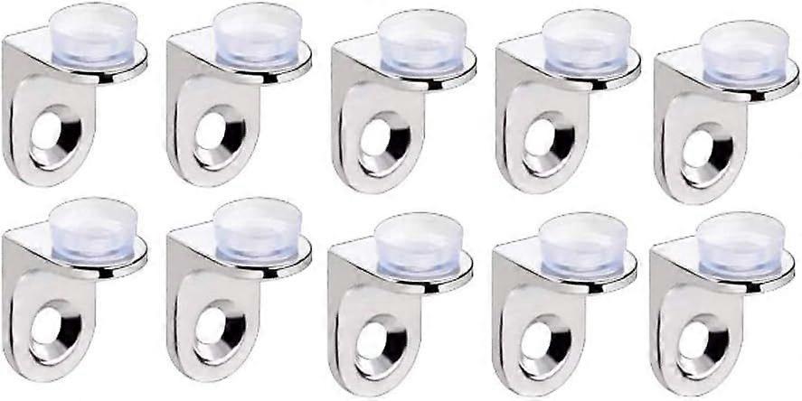 10Pcs Mounting Brace Fixing Glass Shelf Bracket Pegs Supports with Chuck Wall Mount,Glass Mounting Brackets