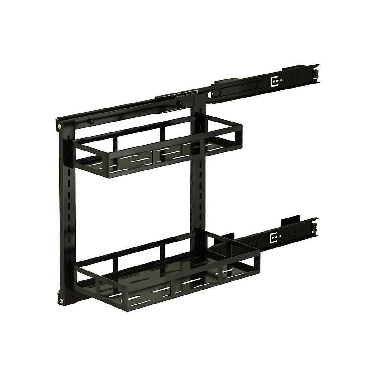 30CM Two-Tier Kitchen Sink Storage Rack with Pull-Out Baskets