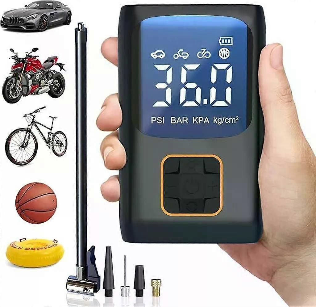 Akku-Kompressorpumpe – 6000mAh Akku, 150 PSI, LED-Licht, für Fahrräder, Autos, Motorräder und Schwimmringe