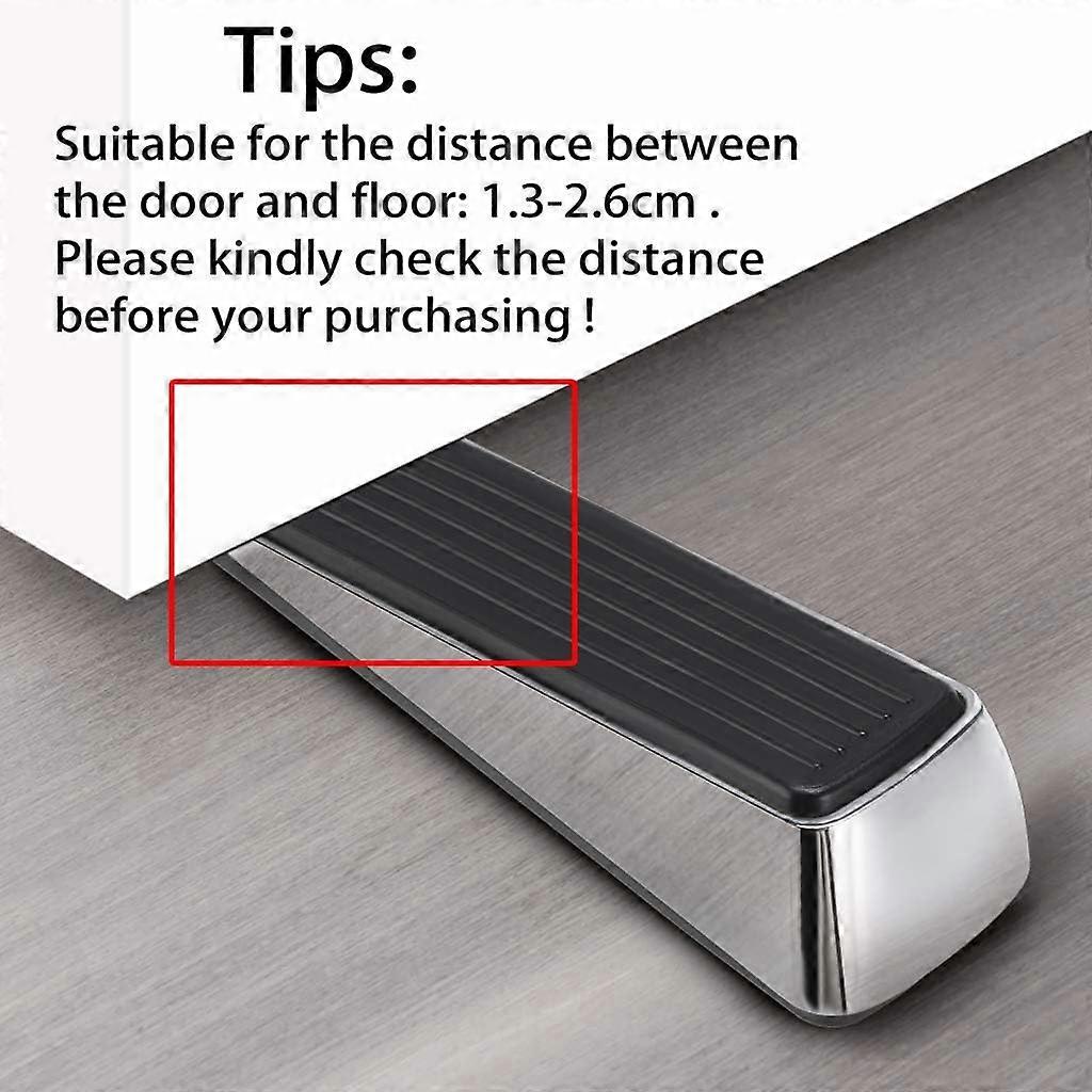Cuneo per porta in gomma in acciaio inox e gomma, resistente ai graffi e allo scivolamento (set di 2)