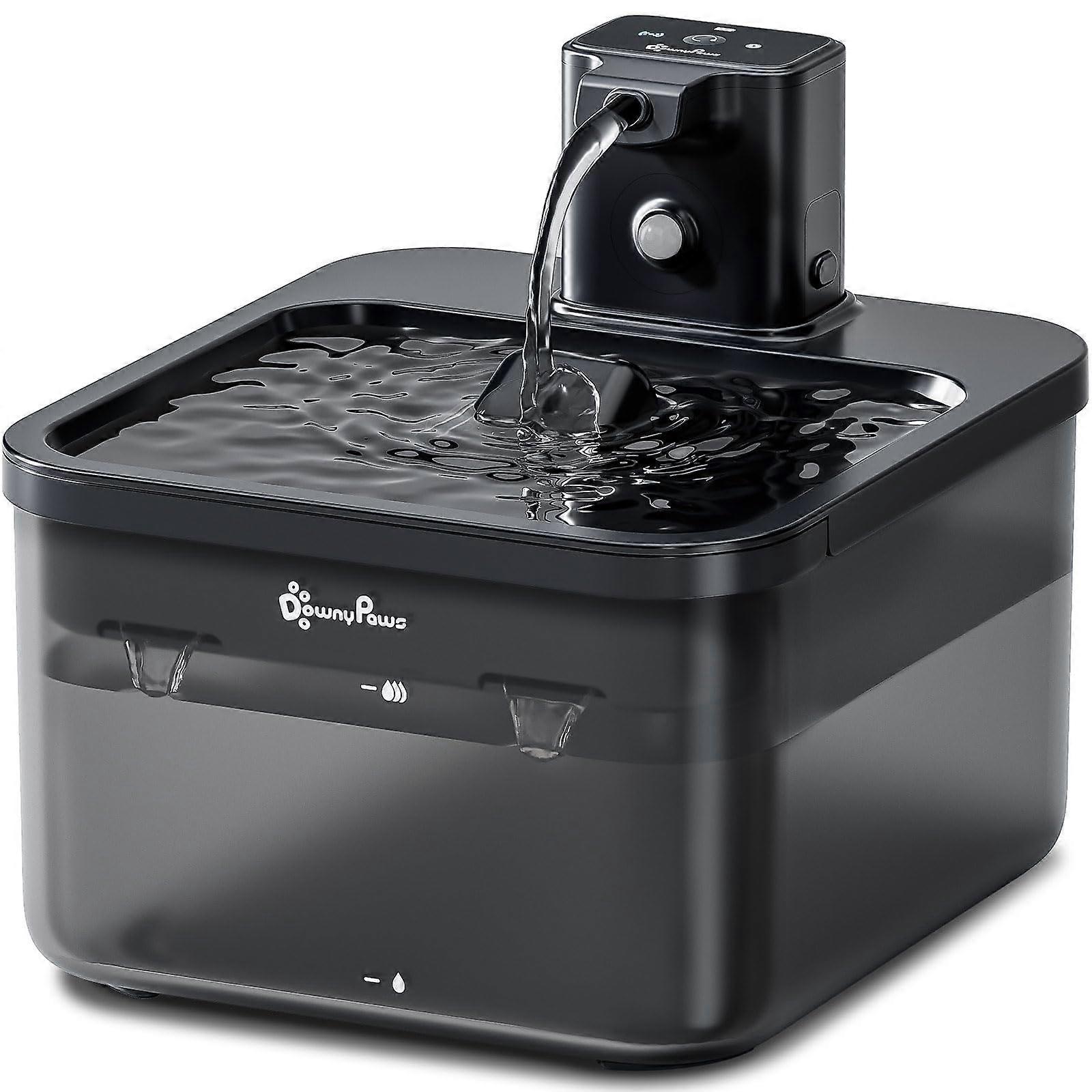 Cat Water Fountain Working with Battery, 84 OZ/2.5L Fursink Wireless Pet for cats, motion sensor