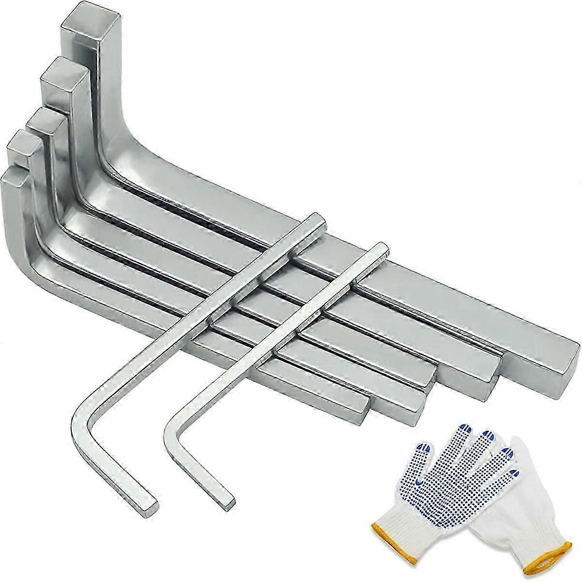 7Pcs Square Head Wrench Set L Shaped Square Key Kit Chromium Vanadium Steel Square Head Screwdrivers, 3-10mm-2025-ss