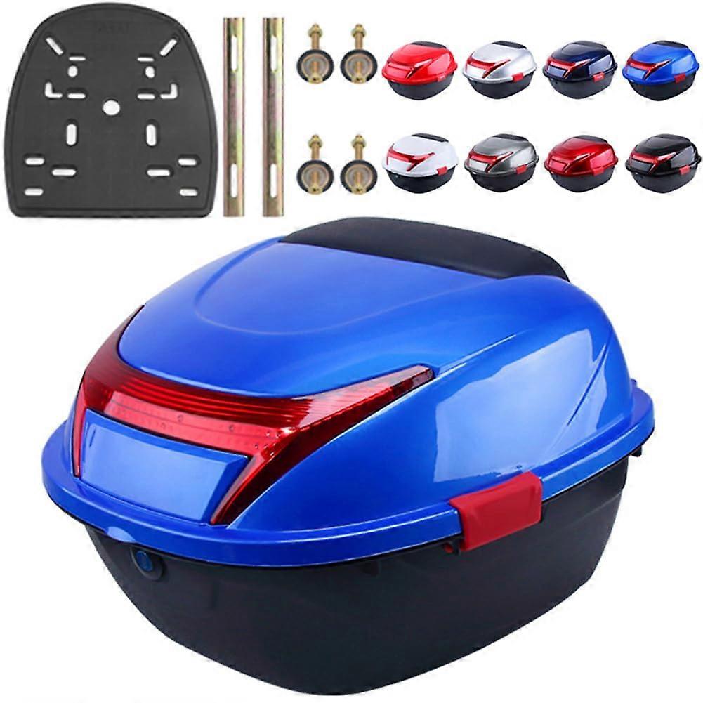 Scooter Top Cover 28L Hard Waterproof Universal Tail Box With Backrest Plate Lock Helmet And Baggage Quartet