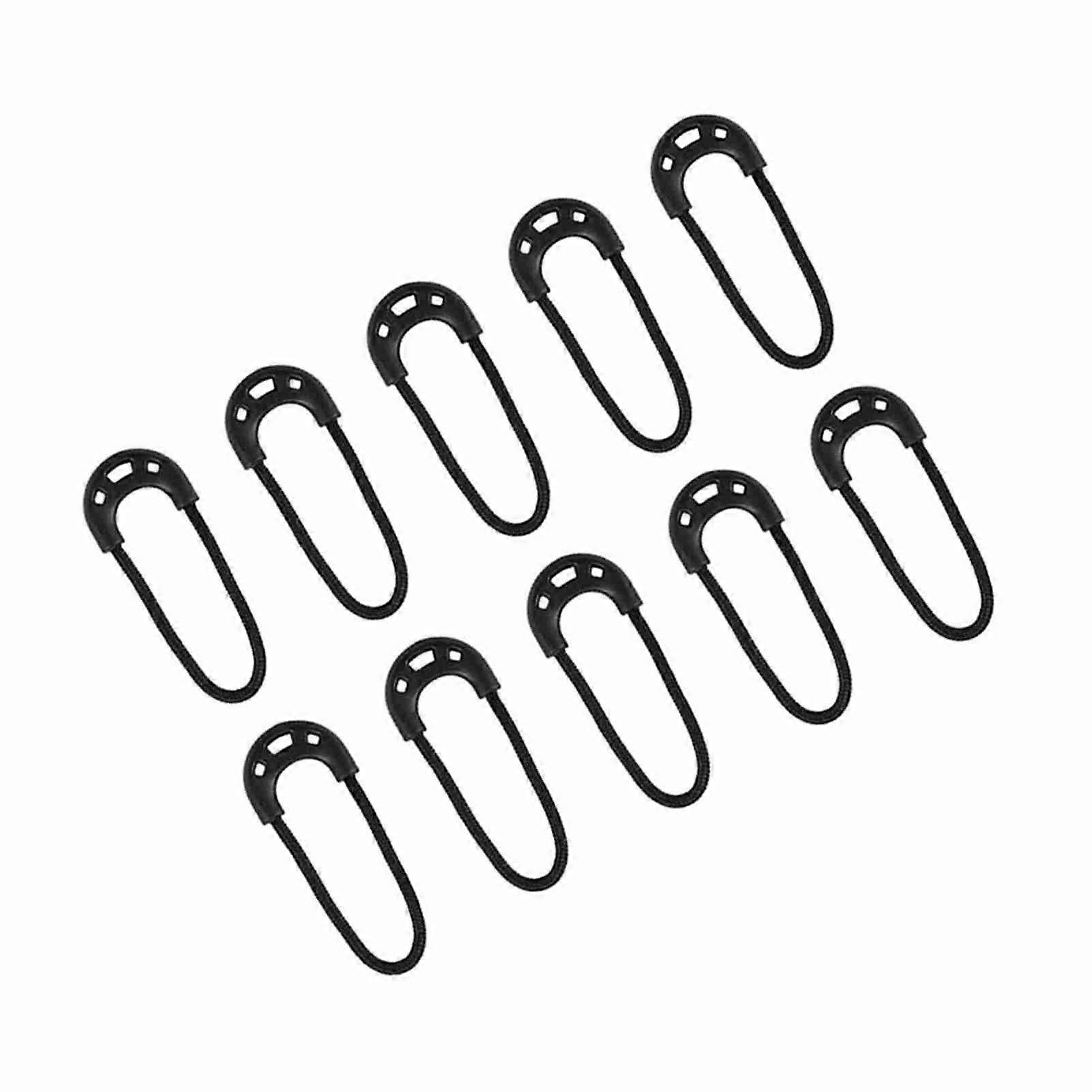 zipperpulls 10pcs/bag EDC Black Small Zipper Pulls Cord Rope For Outdoor Travel Clothing Backpack Accessory