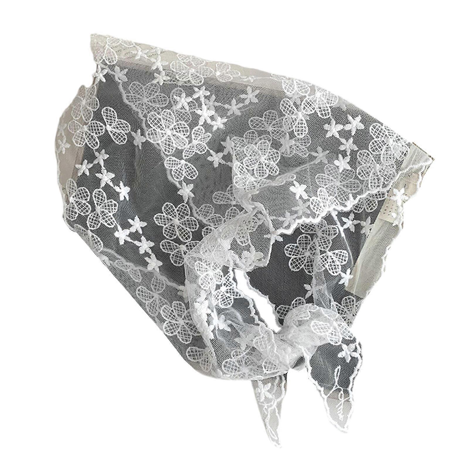 Polyester Lace Scarf with Large Floral Pattern Embroidered Headscarf for Comfortable and Stylish Home Environment