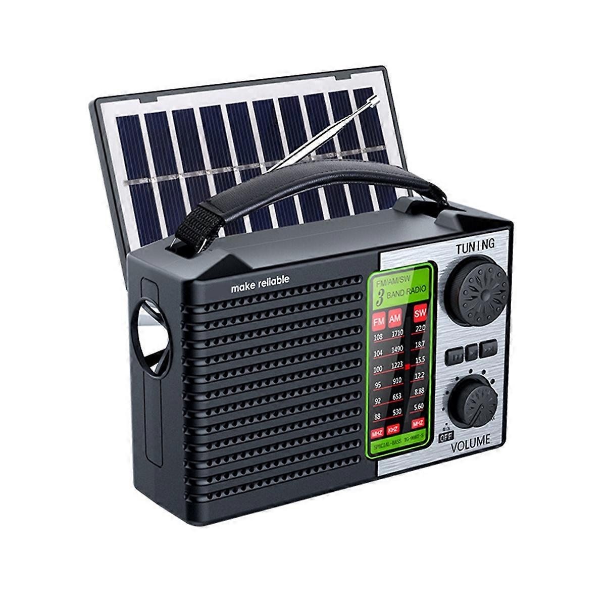 Portable AM FM SW Radio with Flashlight & BT Speaker Emergency Radio