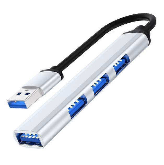 Multifunction Multi-Interface Expansion One to Four Hub (USB 4 Port Silver)