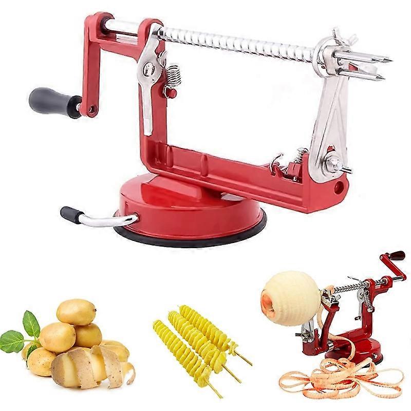 3 in 1 Multi-functional Fruit Peeling Slicing Stoning Peeler Machine(Red)