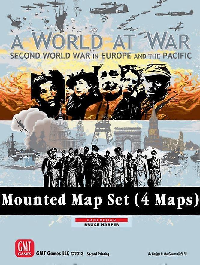 A World at War Mounted Map Board Game