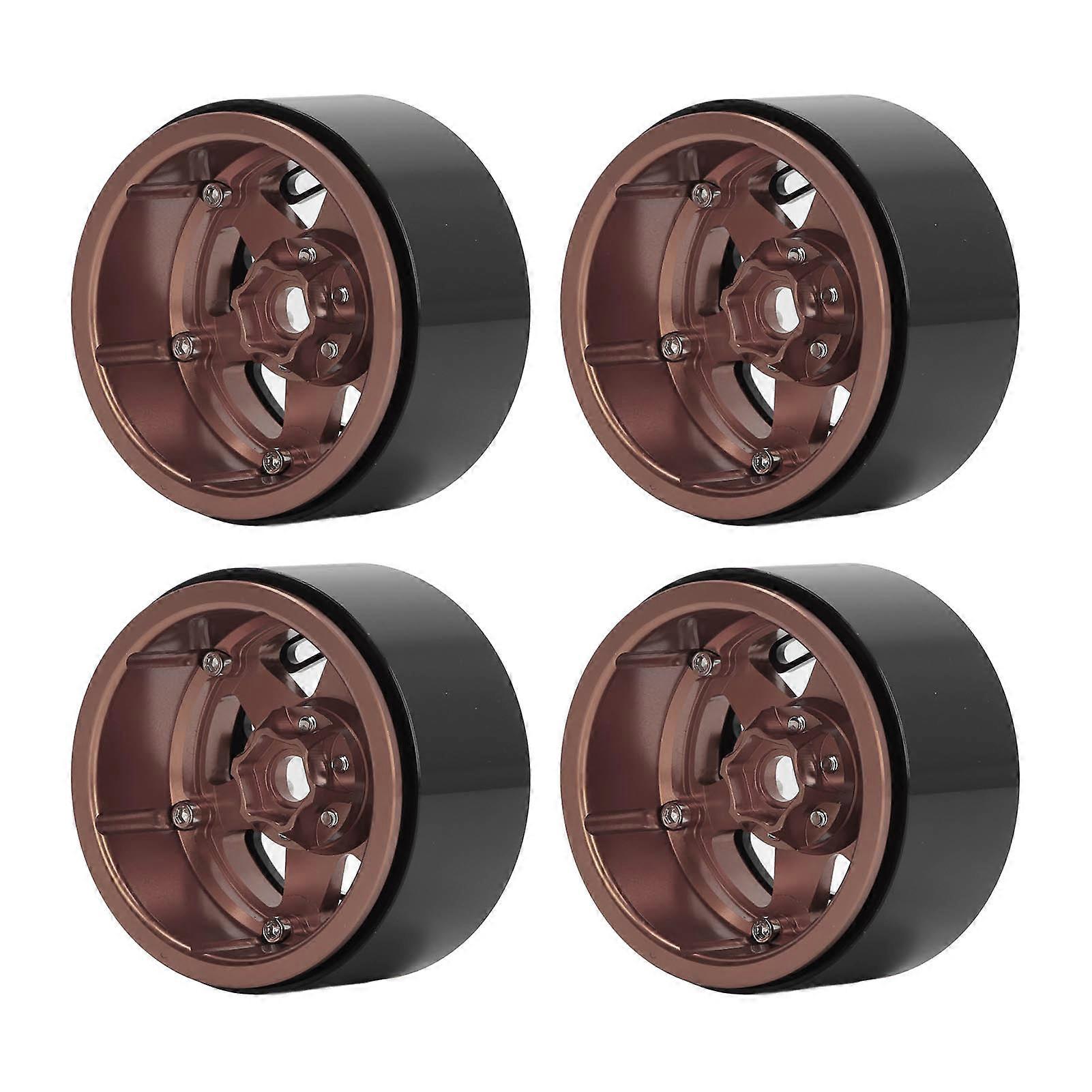 4 PCS 2.2in Aluminum Alloy RC Wheel Hub Universal Replacement Hub for 1/10 RC Simulation Crawler Copper 