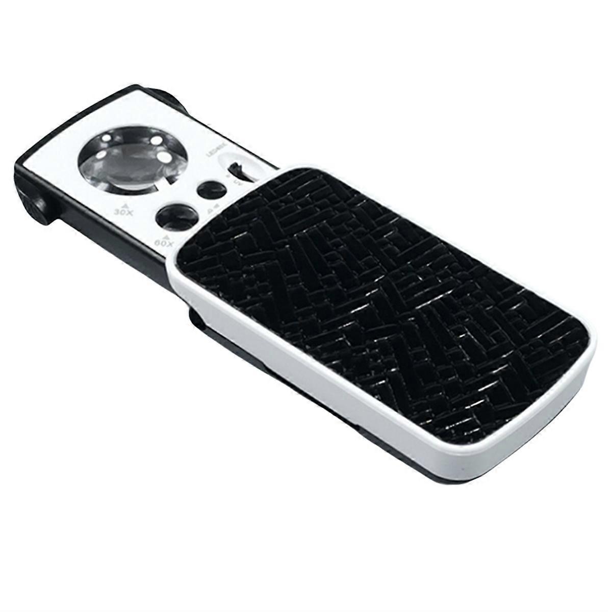 Slide-Out Jewelry Loupe Magnifier 30X 60X 90X LED Lighted Eye Loupe Mini Portable Magnifier with UV