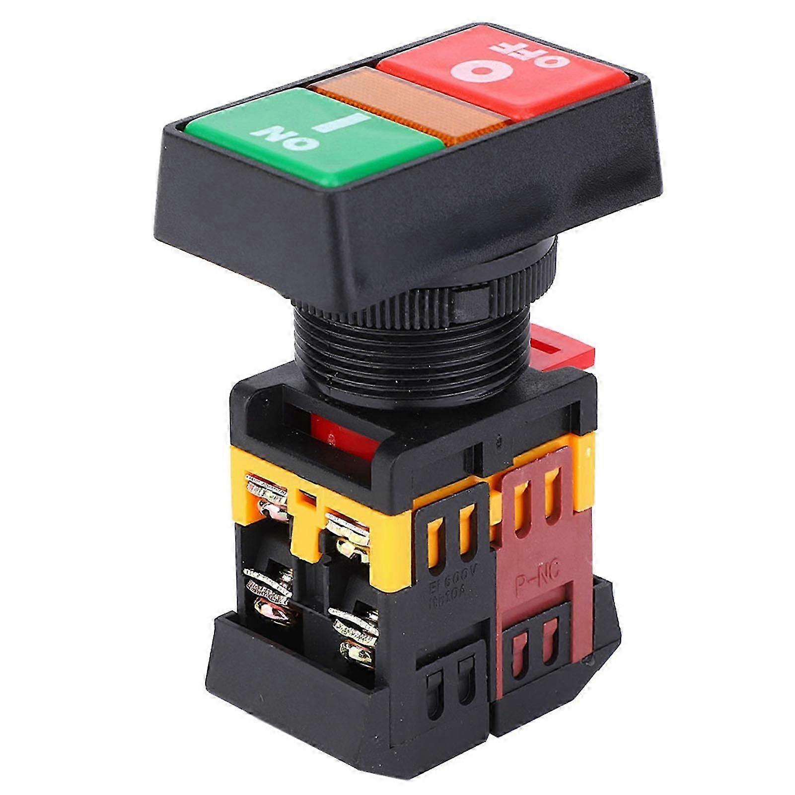 PPBB-30N Double Push Button Switch with LED Light On Off Momentary Button(24VDC )
