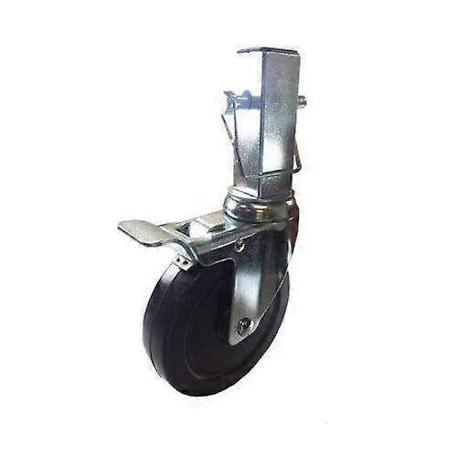 Scaffolding Caster 5-Inch Hard Rubber Locking Wheel With 1.25-Inch Square Shank