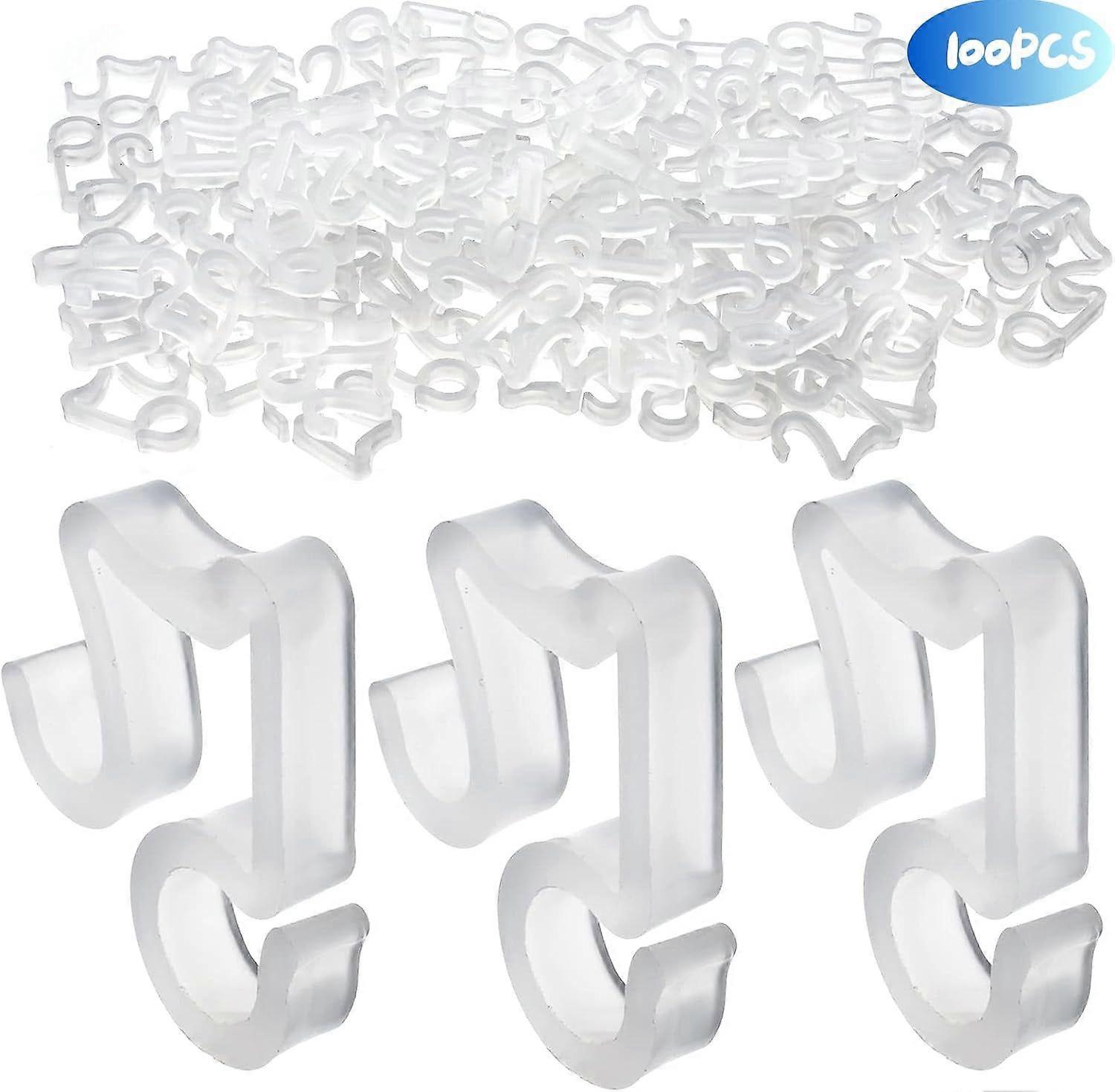 100 Pieces Hooks, Outdoor Roof Gutter Hooks, Gutter Tile Decorative Light Clips