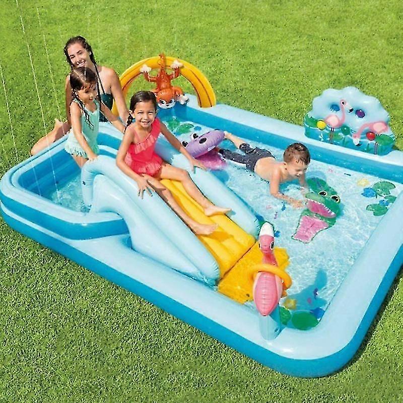 Crocodile Garden Water Jet Slide Inflatable Pool Children's Family Swimming Pool