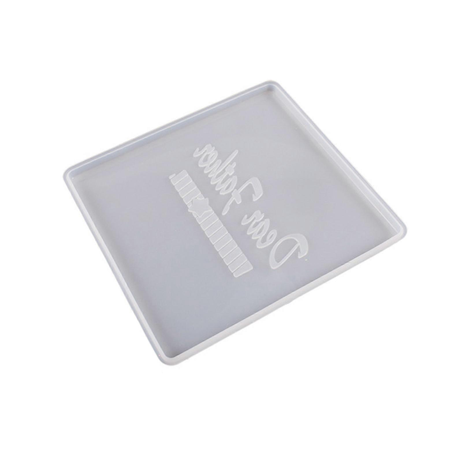 Teas Tray Coaster Square Letter Silicone Epoxy Resin Coaster Mold Storage Plate Mold Used to Make Coffee Cup Decorations